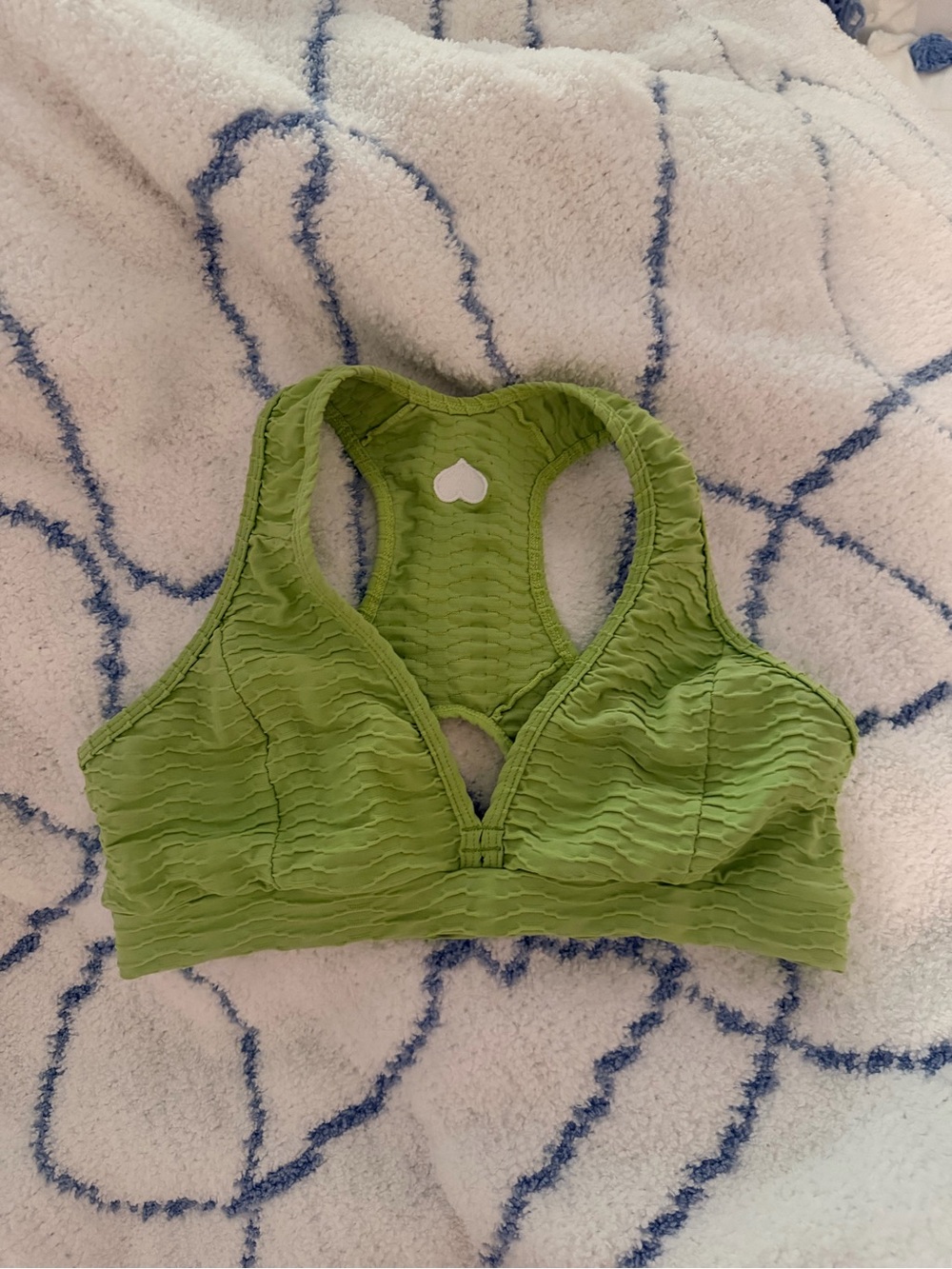 Booty by Brabants Lime Green Textured Racerback Sports Bra
